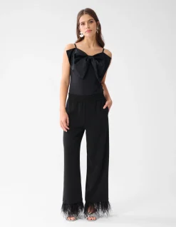 Shoeby Veren Wide Leg Broek Zwart By Lizzy<DAMES Broeken