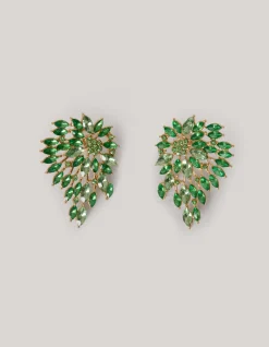Shoeby Vintage Strass Oorbellen Groen<DAMES Sieraden