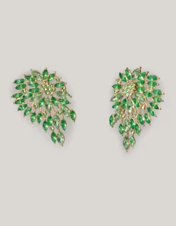 Shoeby Vintage Strass Oorbellen Groen<DAMES Sieraden