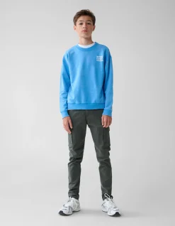 Shoeby Washed Artwork Sweater Blauw< Gebreide Truien|Sweaters