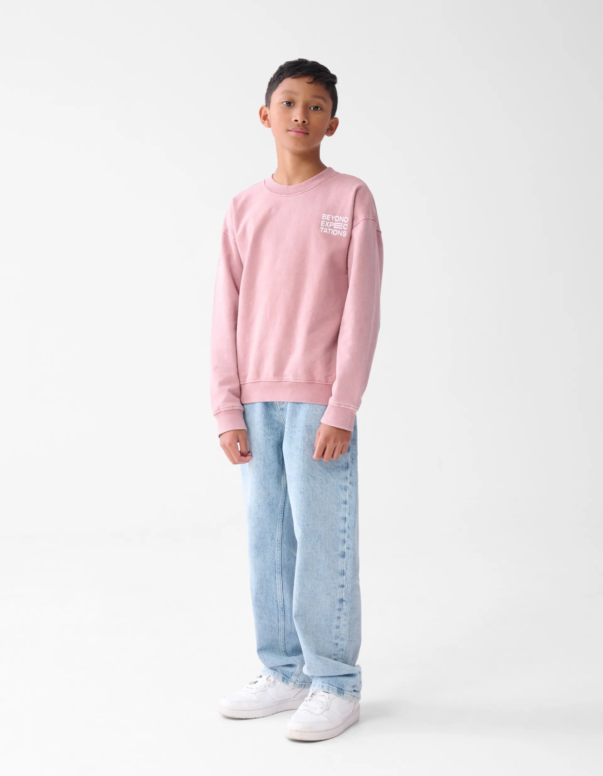 Shoeby Washed Artwork Sweater Donkerroze< Gebreide Truien|Sweaters