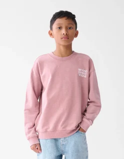 Shoeby Washed Artwork Sweater Donkerroze< Gebreide Truien|Sweaters