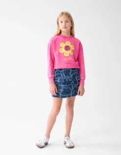 Shoeby Washed Artwork Sweater Roze< Sweaters En Hoodies