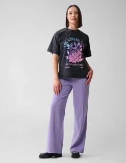 Shoeby Washed Artwork T-shirt Donkergrijs<DAMES T-Shirts