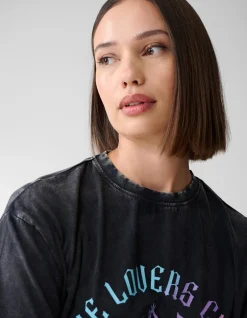 Shoeby Washed Artwork T-shirt Donkergrijs<DAMES T-Shirts