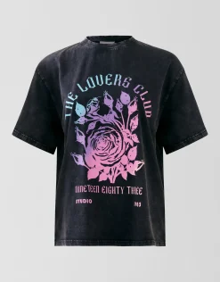 Shoeby Washed Artwork T-shirt Donkergrijs<DAMES T-Shirts