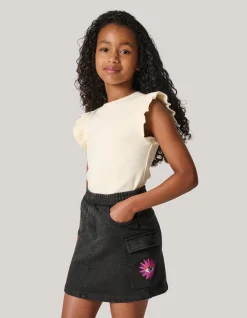 Shoeby Washed Denim Rok Donkergrijs< Rokken