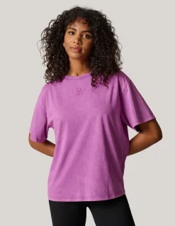 Shoeby Washed Logo T-shirt Roze<DAMES T-Shirts