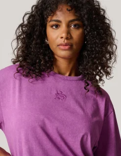 Shoeby Washed Logo T-shirt Roze<DAMES T-Shirts