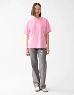 Shoeby Washed Logo T-shirt Roze<DAMES T-Shirts