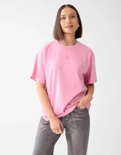 Shoeby Washed Logo T-shirt Roze<DAMES T-Shirts