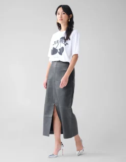 Shoeby Washed Midi Rok Donkergrijs<DAMES Rokken