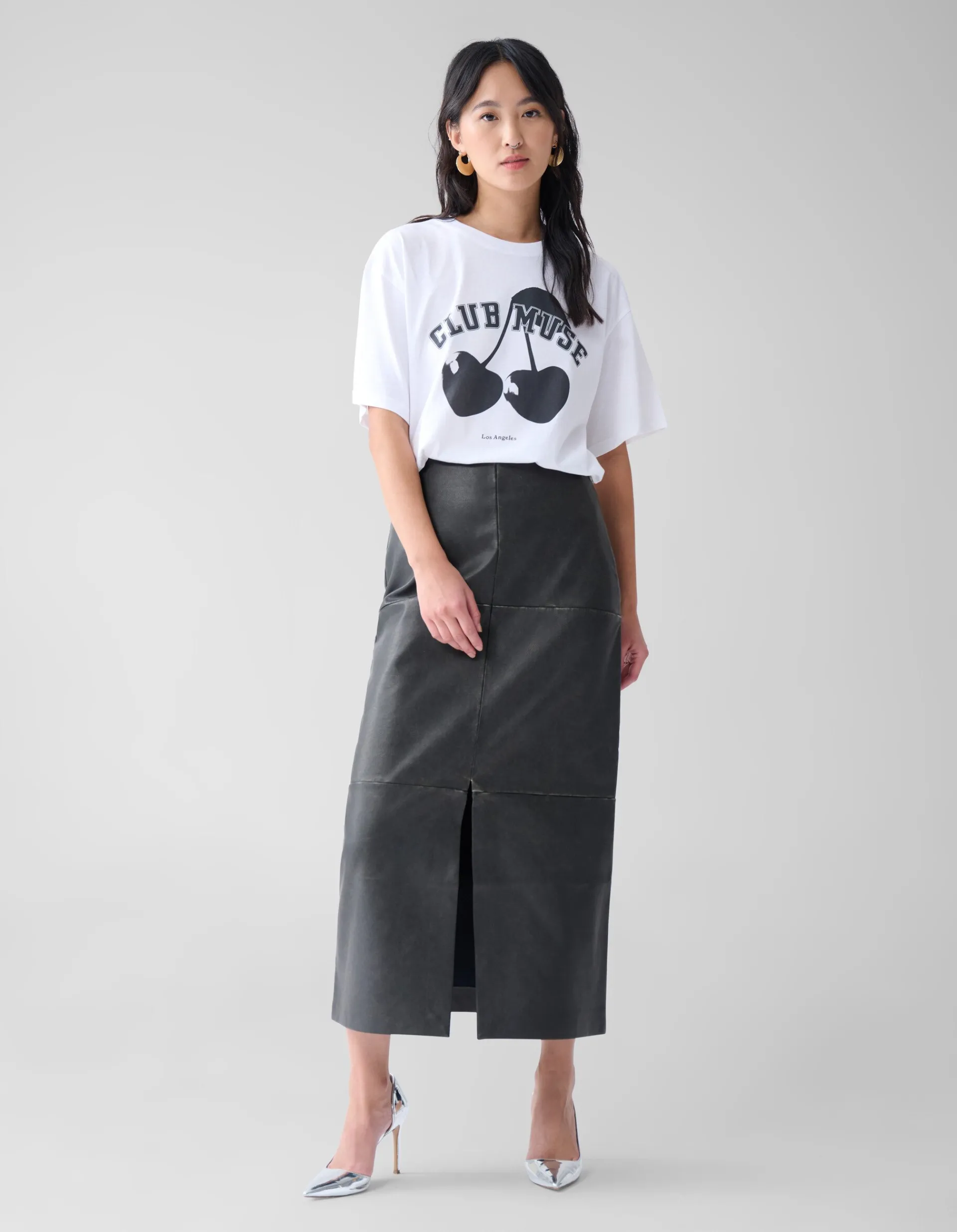Shoeby Washed Midi Rok Donkergrijs<DAMES Rokken