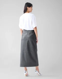 Shoeby Washed Midi Rok Donkergrijs<DAMES Rokken