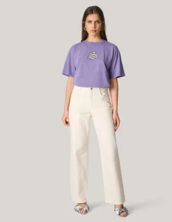 Shoeby Washed Logo T-shirt Paars<DAMES T-Shirts
