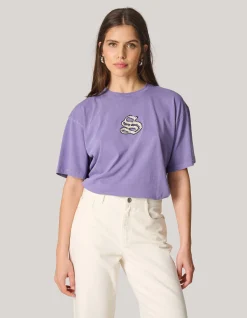 Shoeby Washed Logo T-shirt Paars<DAMES T-Shirts