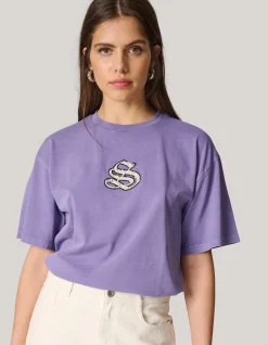 Shoeby Washed Logo T-shirt Paars<DAMES T-Shirts