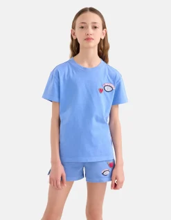 Shoeby Washed T-shirt Blauw< T-Shirts