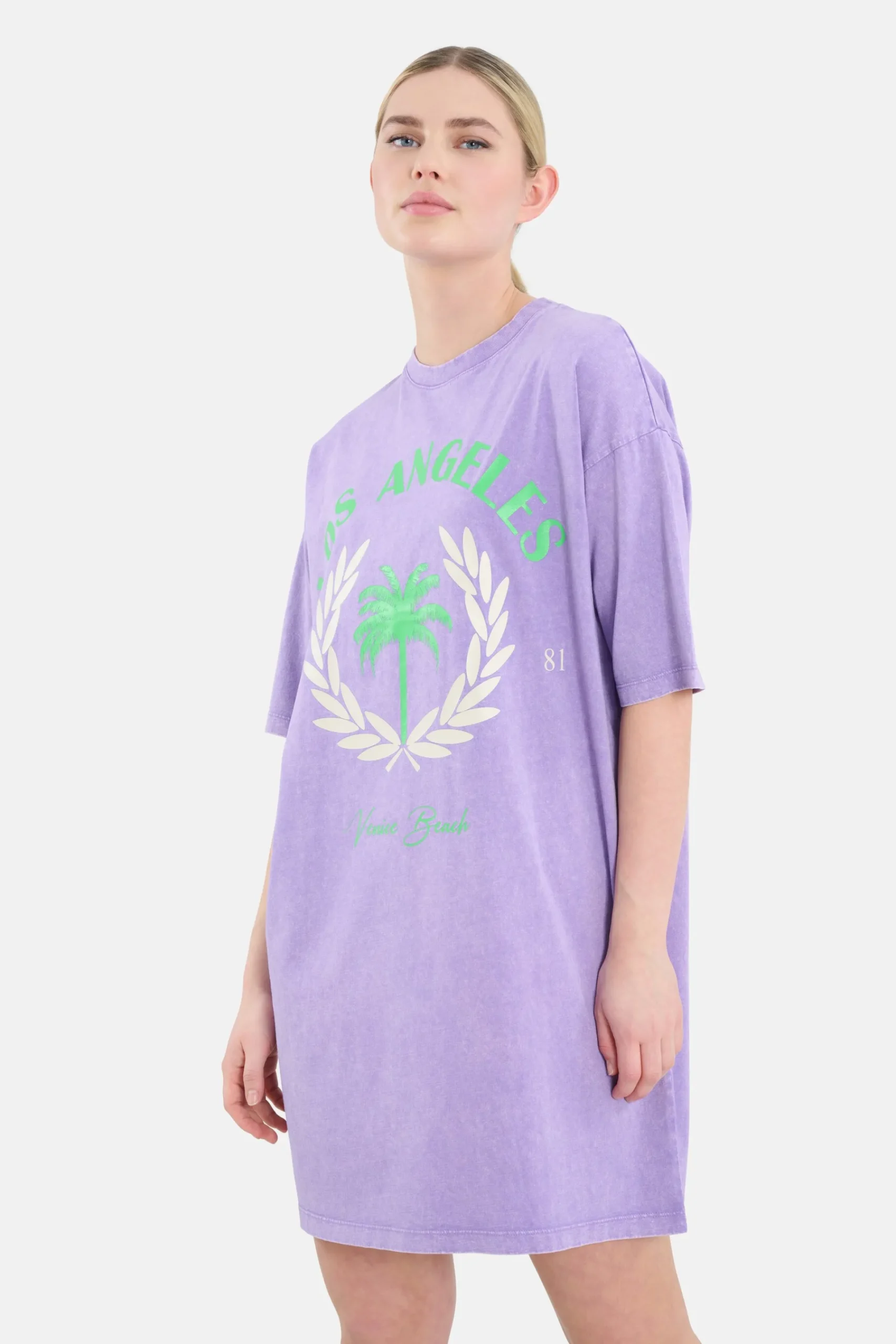 Shoeby Washed T-shirt Jurk Lichtpaars<DAMES Jurken
