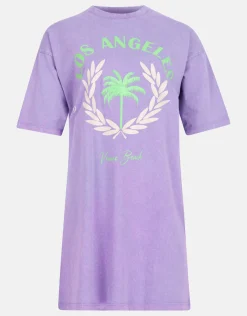 Shoeby Washed T-shirt Jurk Lichtpaars<DAMES Jurken