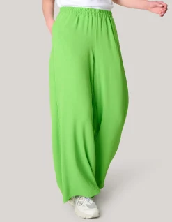 Shoeby Wide Leg Broek Groen<DAMES Broeken