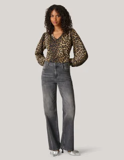 Shoeby Wide Leg Fit Jeans Donkergrijs<DAMES Jeans