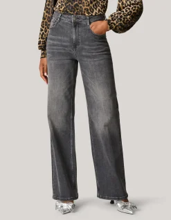 Shoeby Wide Leg Fit Jeans Donkergrijs<DAMES Jeans