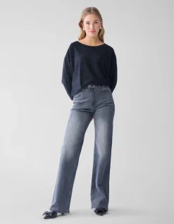 Shoeby Wide Leg Fit Jeans Extra Long Donkergrijs<DAMES Jeans