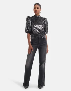 Shoeby Wide Leg Jeans Donkergrijs By Fred<DAMES Jeans