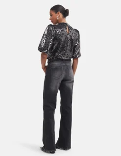 Shoeby Wide Leg Jeans Donkergrijs By Fred<DAMES Jeans