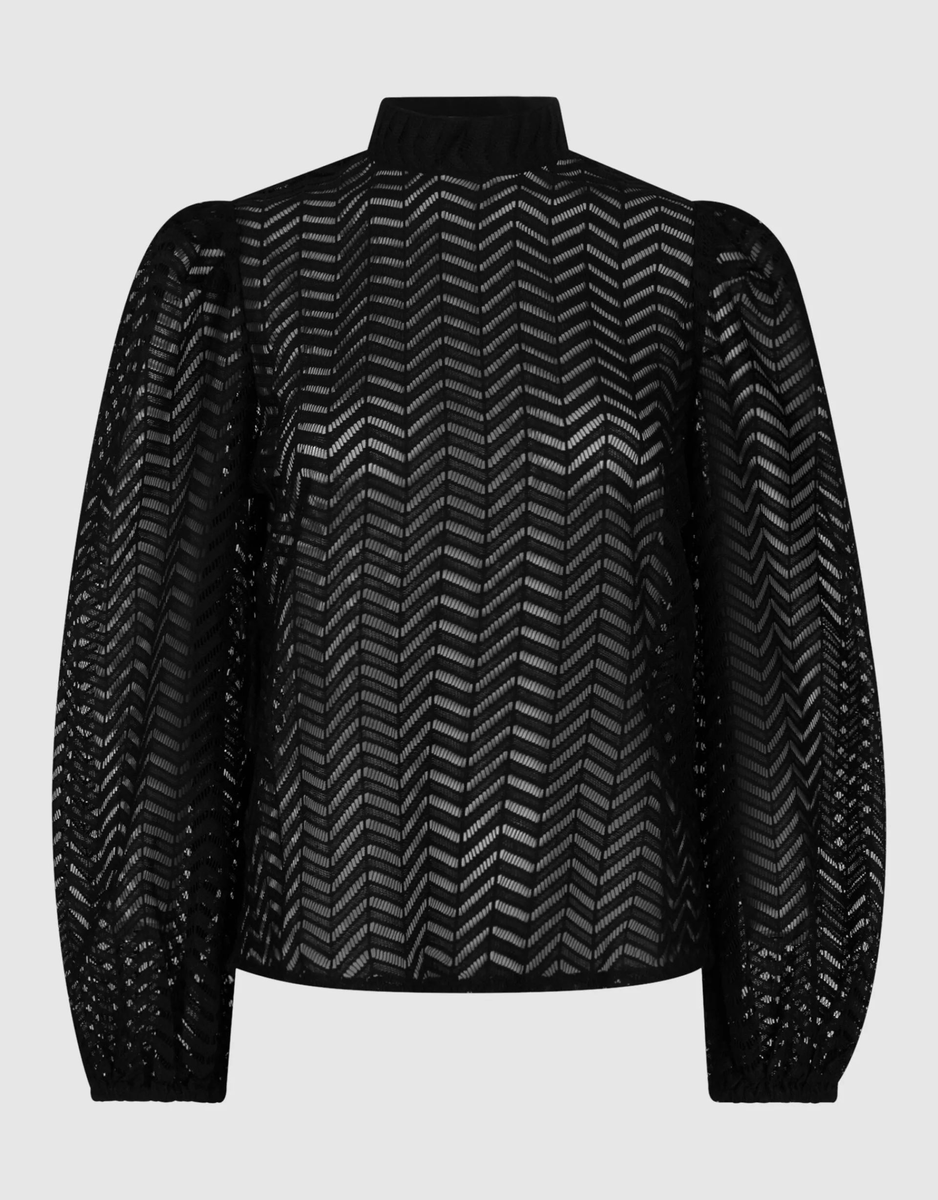 Shoeby Zigzag Kanten Blouse Zwart<DAMES Blouses