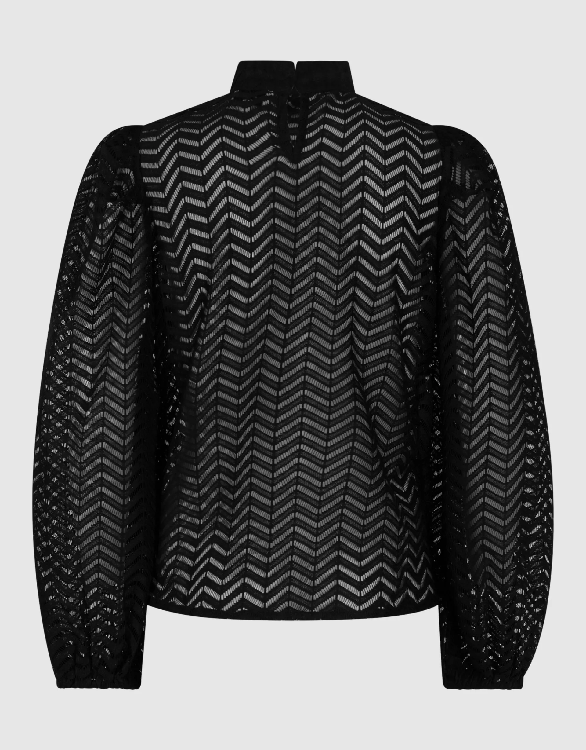 Shoeby Zigzag Kanten Blouse Zwart<DAMES Blouses