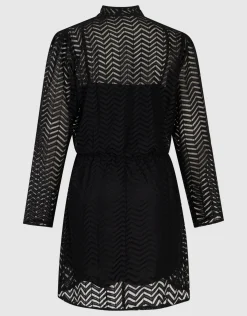Shoeby Zigzag Kanten Mini Jurk Zwart<DAMES Jurken