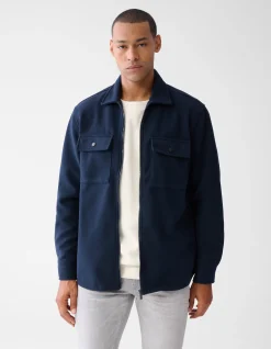 Shoeby Zip Overshirt Donkerblauw<Heren Overshirts