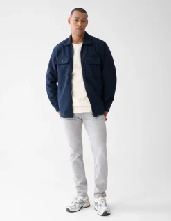 Shoeby Zip Overshirt Donkerblauw<Heren Overshirts