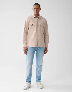 Shoeby Zip Overshirt Zand<Heren Overshirts