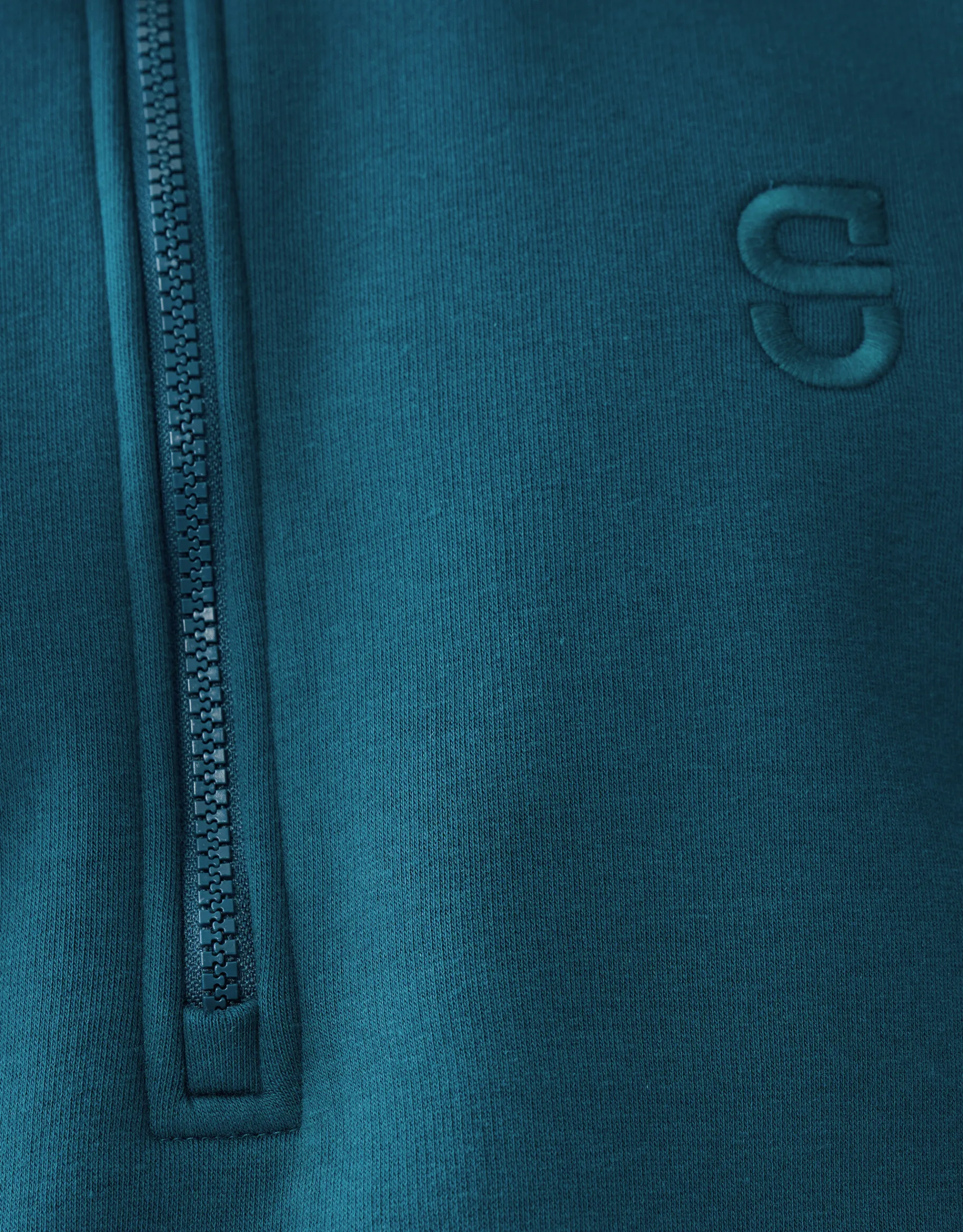 Shoeby Zipper Badge Sweater Donkergroen<Heren Truien En Sweaters
