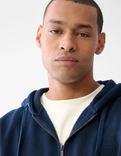Shoeby Zipper Hoodie Donkerblauw<Heren Truien En Sweaters