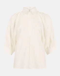 Shoeby Zipper Stripe Blouse Gebroken Wit<DAMES Blouses