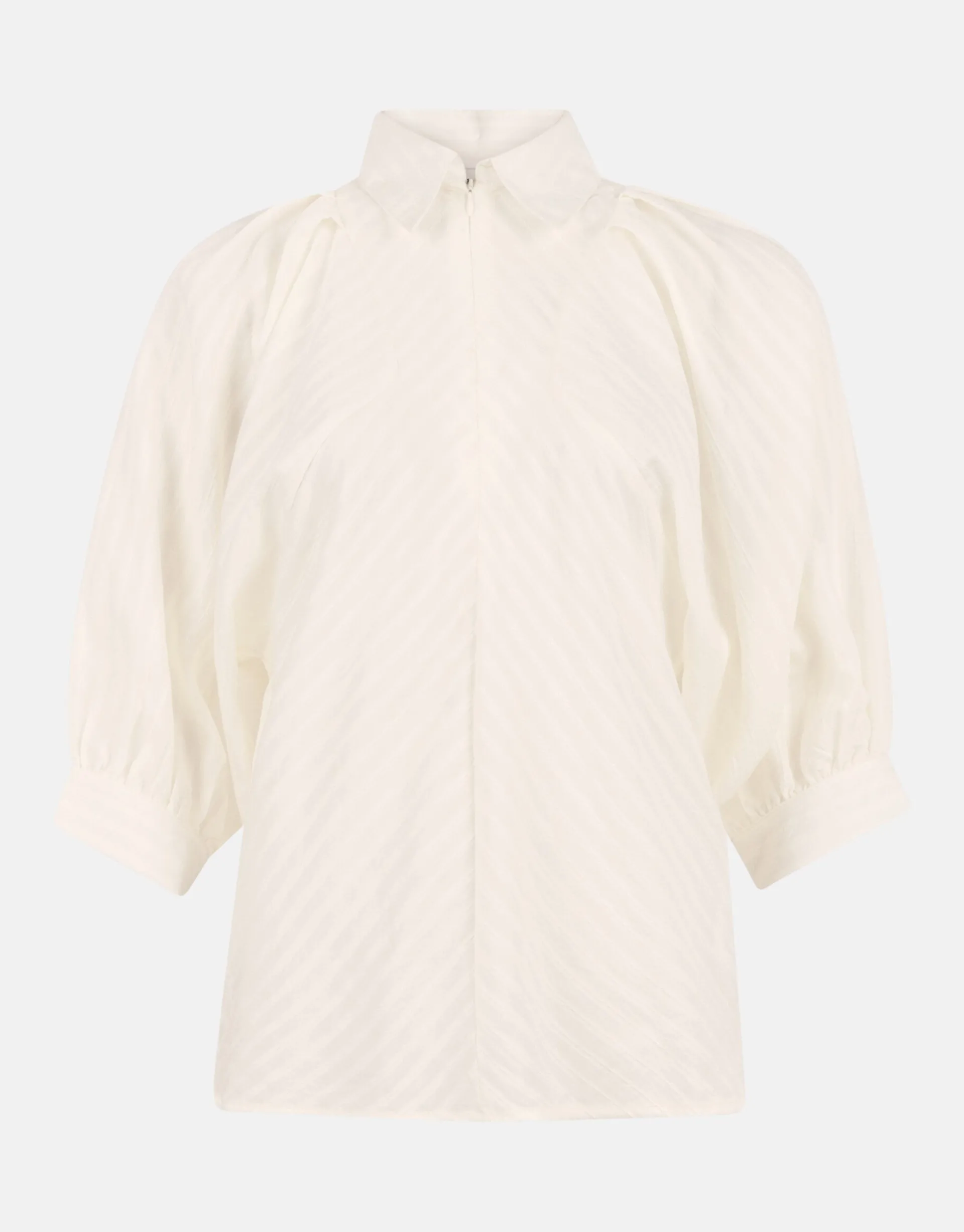 Shoeby Zipper Stripe Blouse Gebroken Wit<DAMES Blouses