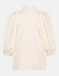 Shoeby Zipper Stripe Blouse Gebroken Wit<DAMES Blouses