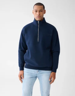 Shoeby Zipper Sweater Donkerblauw<Heren Truien En Sweaters
