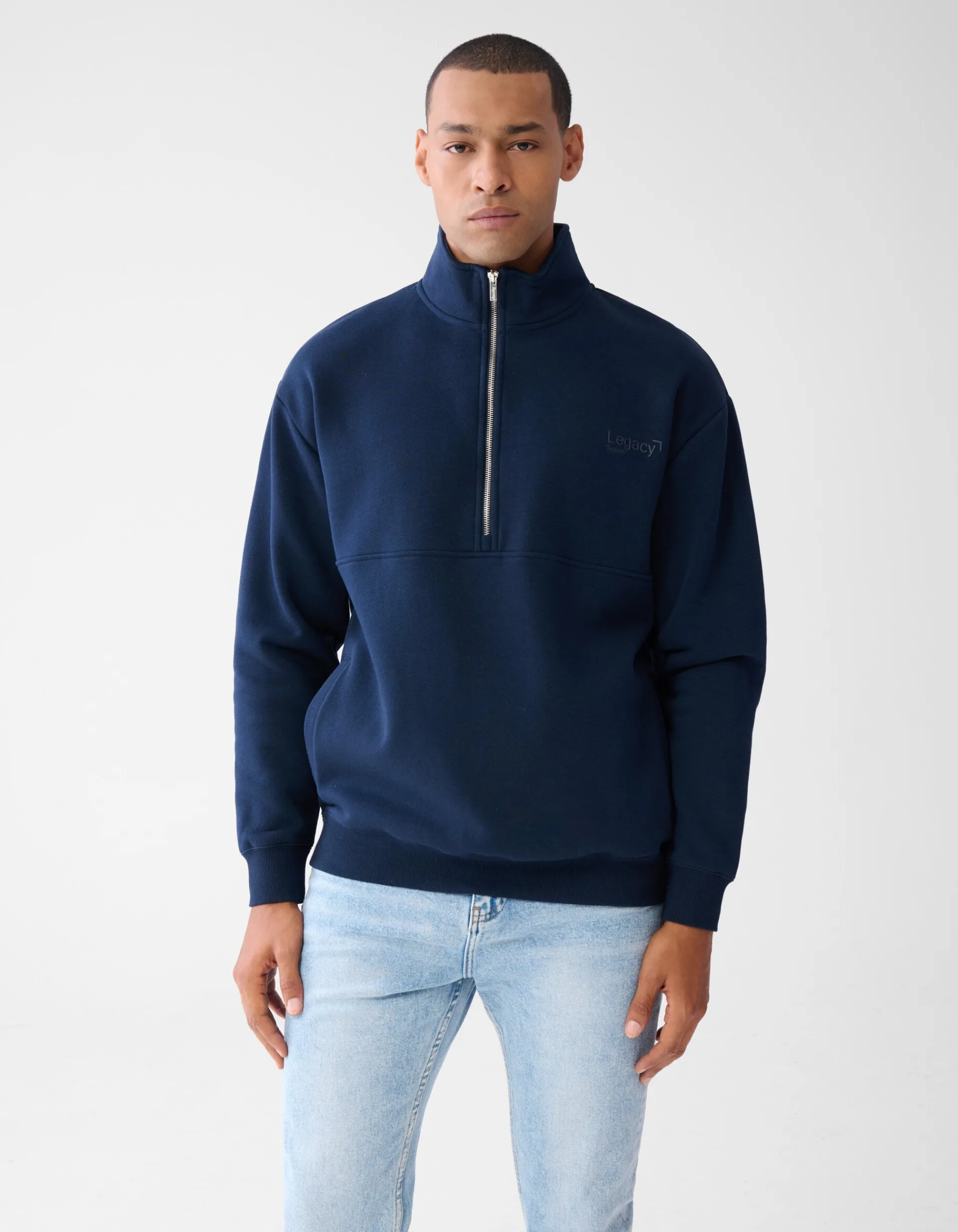 Shoeby Zipper Sweater Donkerblauw<Heren Truien En Sweaters