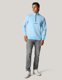 Shoeby Zipper Sweater Lichtblauw<Heren Truien En Sweaters