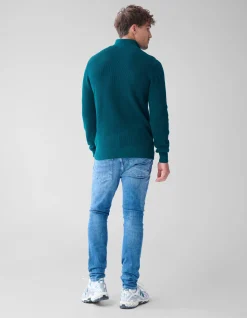 Shoeby Zipper Trui Donkergroen<Heren Truien En Sweaters